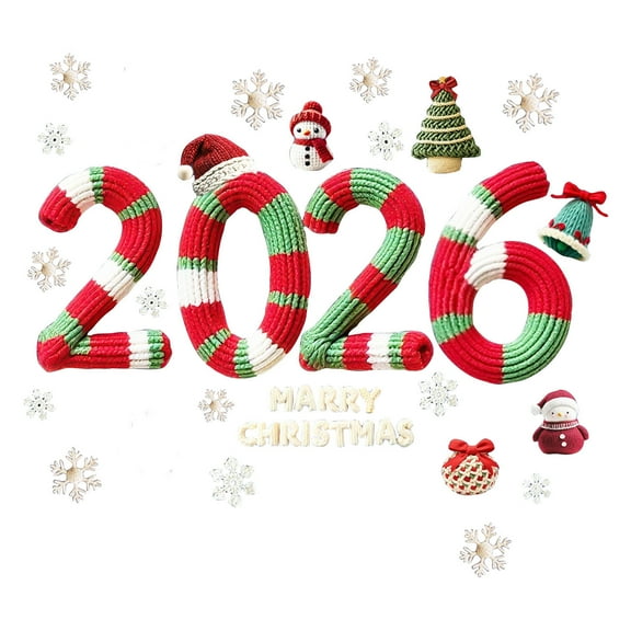 Removable Static Cling Window Decals 2 Pack For Merry Christmas, Reusable No Residue No Glue Easy To Remove, For Seasonal Home And Business Decor