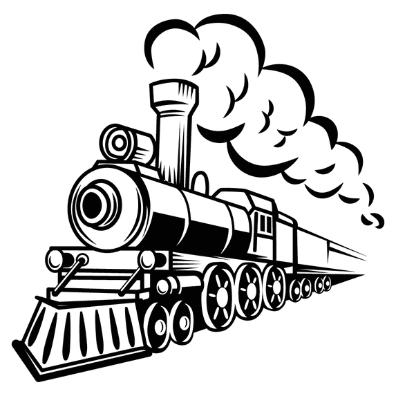 Removable Steam Locomotive Toy Train Railway Wall Decoration - 20" x 20" Home Kids Bedroom Playroom Vinyl Adhesive Wall Decal Sticker - Black