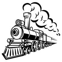 Removable Steam Locomotive Toy Train Railway Wall Decoration - 25" x 25" Home Kids Bedroom Playroom Vinyl Adhesive Wall Decal Sticker - Black
