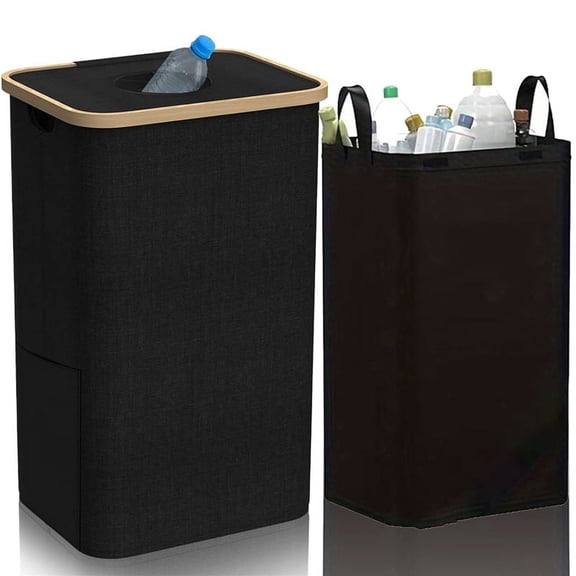 Removable Storage Basket with Cover, Recycling Bottle Basket, Kitchen and Home Folding Box. A