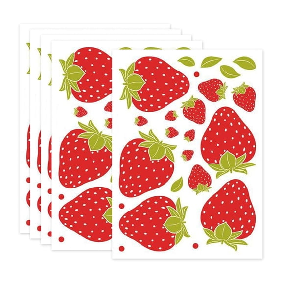 Removable Strawberry Sticker For Wall Window Ceramic Tiles Waterproof PVC Wall Clings for Kid Room Classroom Decoration