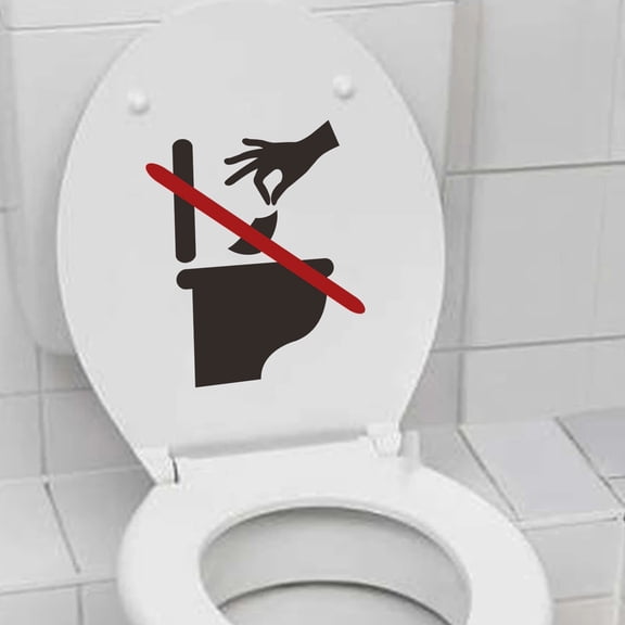 Removable Toilet Paper Warning Sticker Waterproof Restroom Sign for Commercial and Home Use Bathroom Wall Art Decal 12X12 Vinyl Sticker Pack