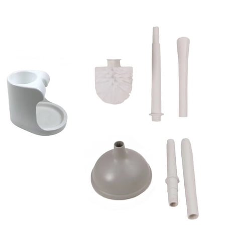 Removable Toilet Plunger And Brush Set With Organizer For Clean Bathrooms