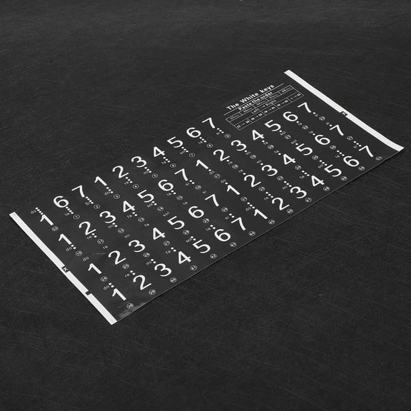 Removable Transparent Piano Key Stickers for 49/54/61-Key Electronic Keyboard - Beginner Music Learning Aid
