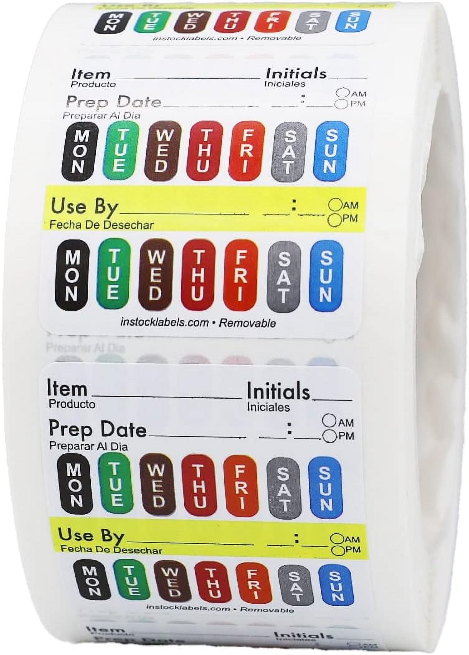 Removable Universal Labels for Food Rotation Use by Food Preparation ...