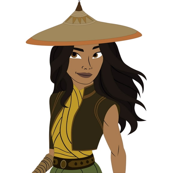 Removable Vinyl Art Raya And The Last Dragon Decor Dragon Gem Guardian Cartoon Design Home Wall Decal - 20" x 28" Kids Bedroom Nursery Room Animated Movie Character Adhesive Wall Decoration Sticker