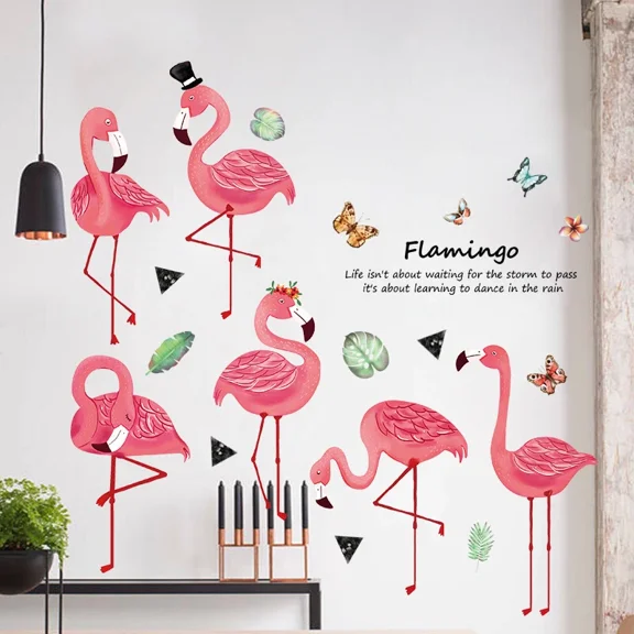 Removable Vinyl Wall Decal Flamingos Sticker Art Home Living Room Wall Decor