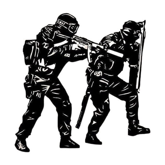Removable Vinyl Wall Stickers Mural Decal Art Home Decor Wall Decal Sticker Kid Room Police Team Soldier climb Home-19.3 x 19.3 inches