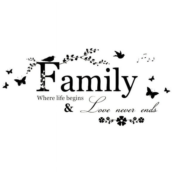Removable Wall Decal Art Sticker Family Words
