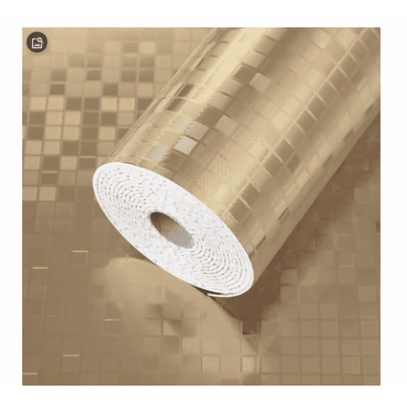 Removable Wall Panels 118.11 x 15.75 Inch for Home Decor, Peel and Stick Thick Wallpaper Roll Gold, Self Adhesive Wall Coverings for Hotel Ceiling and Decorative, Wallpaper