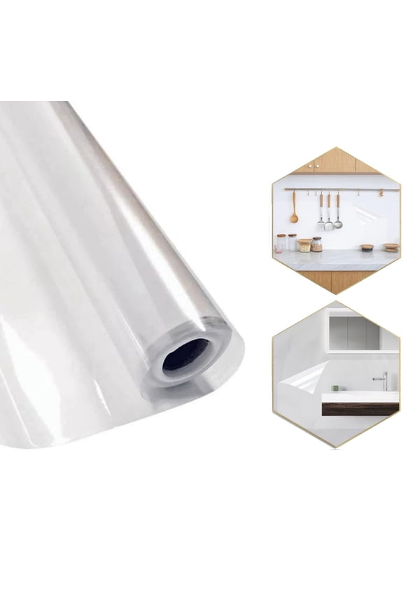 Removable Wall Sheet Sticker,HXRH Anti-Scratch Wall Sticker,Clear Kitchen Protector,Removable Non Adhesive Static Cling Protector for Chair Back,Furniture,32.8ft,1pack