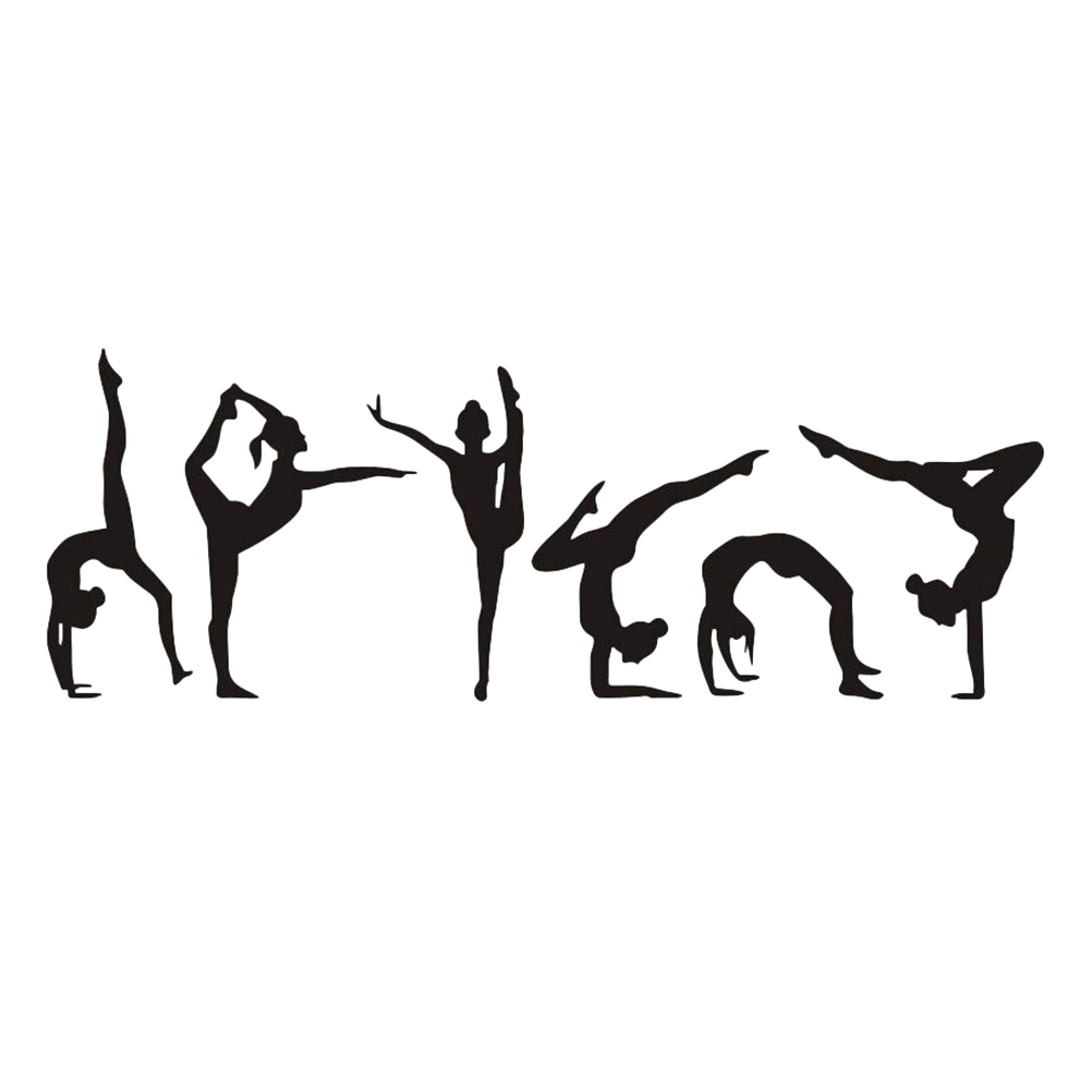 Removable Wall Sticker Dancing Girls' Silhouette Waterproof PVC Wall