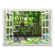 Removable Wall Sticker/Wall Mural - Quiet Lane Under Grape Vines | Creative Window View Wall Decor - 36&quot;x48&quot;