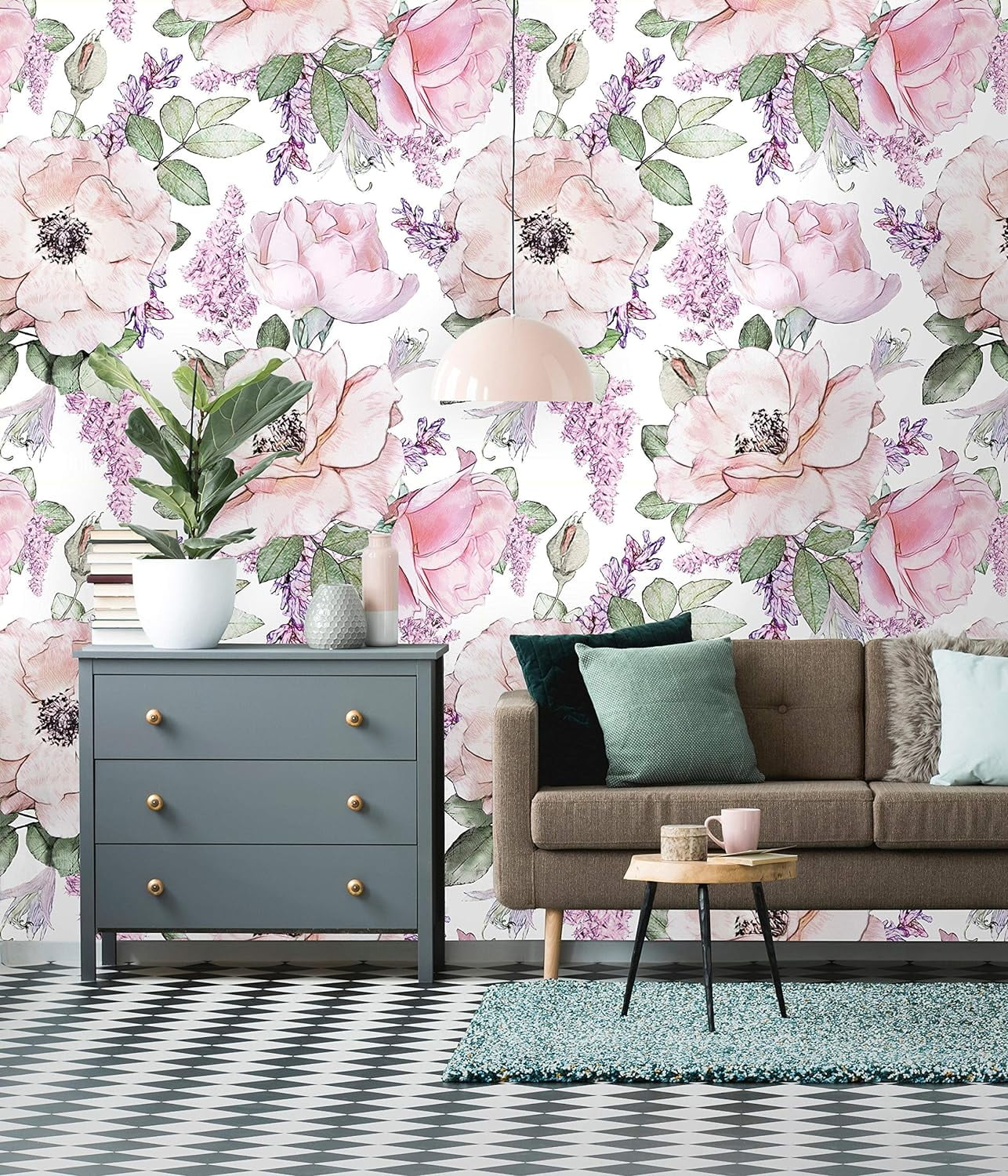 Removable Wallpaper Peel And Stick Floral Wallpaper Self Adhesive Watercolor Flowers