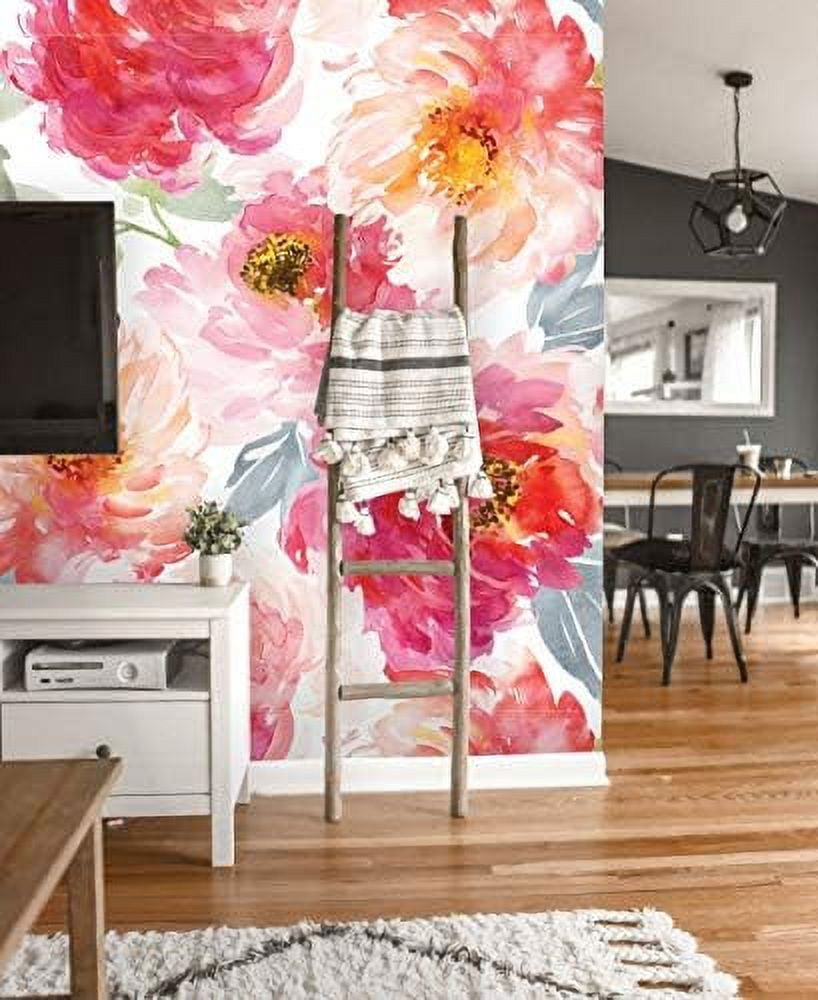 Peonies Wall Decal - Watercolor Floral Peel And Stick, 31.1 X 25.5 Inches 2 thumbnail image