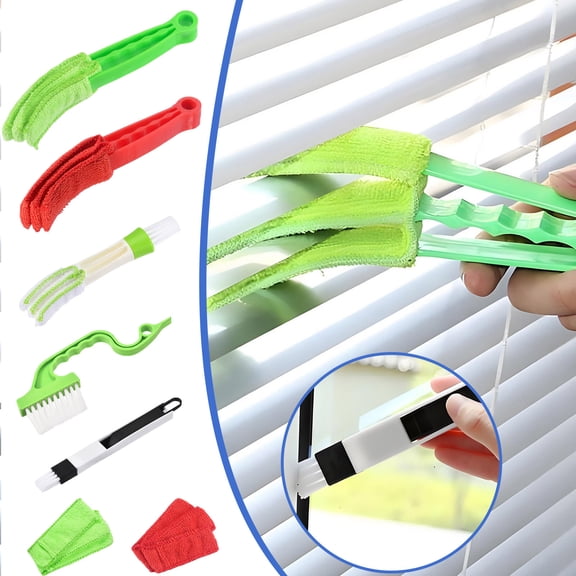 Removable Washable Window and Conditioner Cleaning Brush Set,Multi-Functional Gap and Vent Cleaning Tool Thoroughly Removes Dust and Debris,Perfect for Kitchen Bathroom Home and Office Use-Free Size