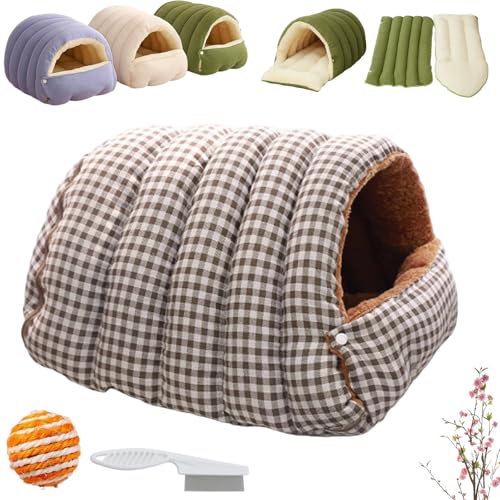 Removable and Washable Winter Closed-Off Cat Bed, 2025 Fluffier Cozy Monster Cat Bed for Indoor, 360° Nesting Design Warm Cave Style Pet Bed for Cats Small Dogs