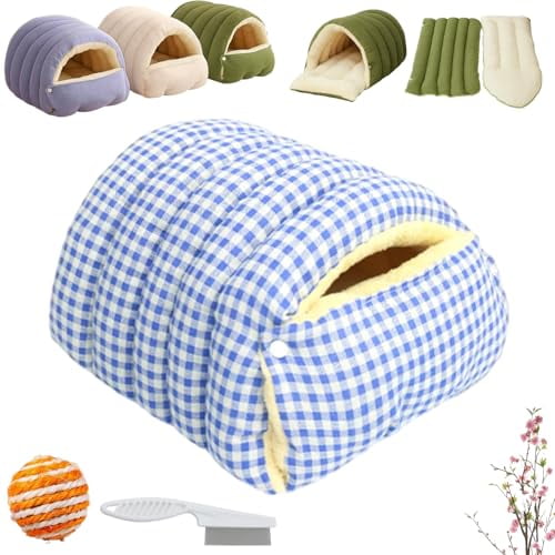 Removable and Washable Winter Closed-Off Cat Bed, 2025 Fluffier Cozy Monster Cat Bed for Indoor, 360° Nesting Design Warm Cave Style Pet Bed for Cats Small Dogs