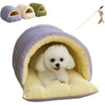 thumbnail image 1 of Removable and Washable Winter Closed-Off Cat Bed, 2026 Upgraded Warm and Cozy Pet Nest in Winter, 360° Nesting Design, Cotton Soft Cat Tents for Indoor Cats, Foldable Cat Bed Cave (Purple, M), 1 of 7