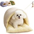 thumbnail image 1 of Removable and Washable Winter Closed-Off Cat Bed, 2026 Upgraded Warm and Cozy Pet Nest in Winter, 360° Nesting Design, Cotton Soft Cat Tents for Indoor Cats, Foldable Cat Bed Cave (Beige, L), 1 of 8