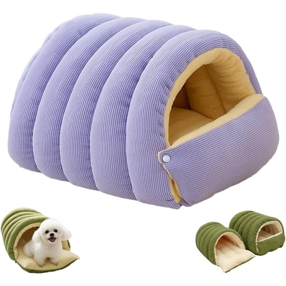 Removable and Washable Winter Closed-Off Cat Bed, Cotton Cat Bed, Cotton Soft Cozy Sleeping Nest, Comfortable Warm Secure Snuggle Hut for Cats, Closed-Off Plush Cats Cave for Pet Comfort