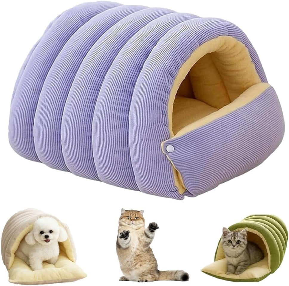 Removable and Washable Winter Closed-Off Cat Bed with Cover,360° Nesting Design Sleeping Nest,Cotton Cozy Monster Small Dog Cave & Indoor Cats Cave for Kittens & Dogs All-Season Use