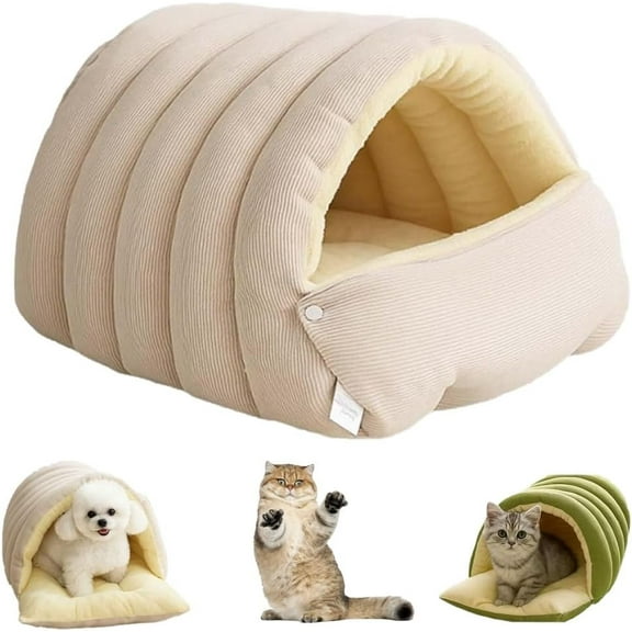 Removable and Washable Winter Closed-Off Cat Bed with Cover,360° Nesting Design Sleeping Nest,Cotton Cozy Monster Small Dog Cave & Indoor Cats Cave for Kittens & Dogs All-Season Use