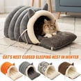 thumbnail image 1 of Removable and Washable Winter Closed-Off Cat Bed, Winter Cave, Warm Foldable Secure Pet Nest for Indoor Cats & Small Dogs, Comfor Plush Snuggle Hut for Cat Puppy, Pets, 1 of 10