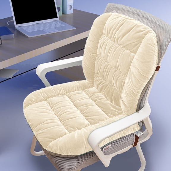 Removable Winter Seat Pad with Thick Backrest Support for Office and Driving Ergonomic Comfort Detachable Design