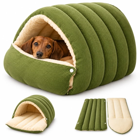 Removable and Washable Winter Closed-Off Cat Bed, Cozy Cat Bed, Warm Foldable Pet Nest, Closed-Off Plush Cats Cave for Pet