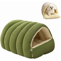 Removable and Washable Winter Closed-Off Cat Bed, Warm Foldable Pet Nest for Indoor Cats and Small Dogs, Soft Cave Style Cat House