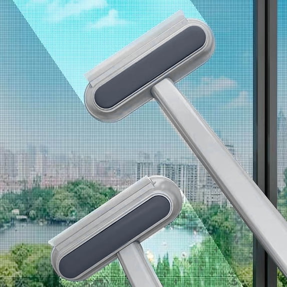 Removal Brush for Screen and Window Cleaning, Wet and Dry Use, Soft Bristles for Scratch-Free Cleaning, Includes Small and Large Brushes, Detachable Handle for Easy Storage
