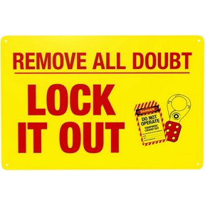 Remove All Doubt Warning Sign - 8"x12" Security Safety Metal Sign, Vintage Caution Poster for Business Office Home Street Road, Workplace Safety