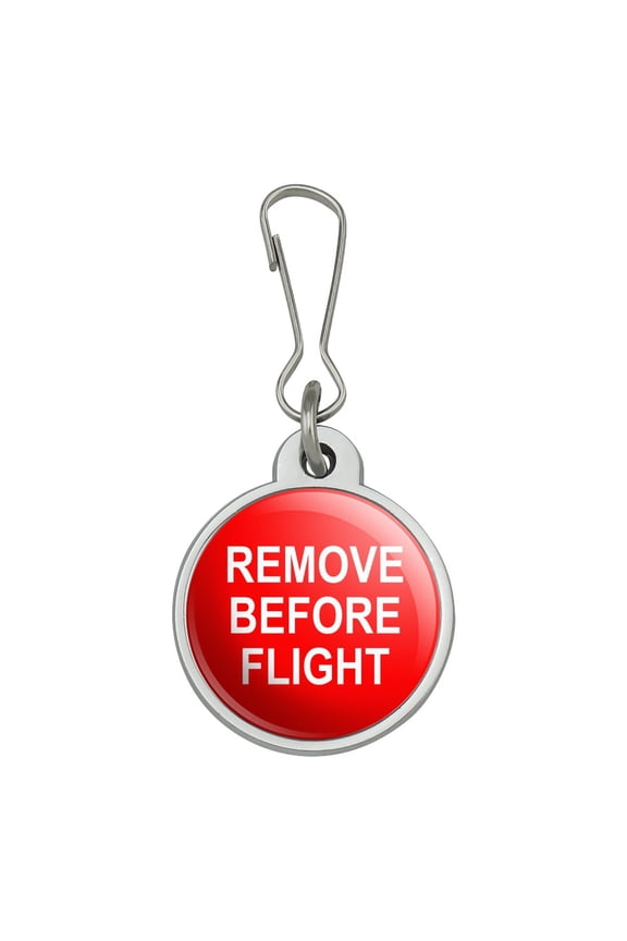 Remove Before Flight Airplane Warning Jacket Handbag Purse Luggage Backpack Zipper Pull Charm