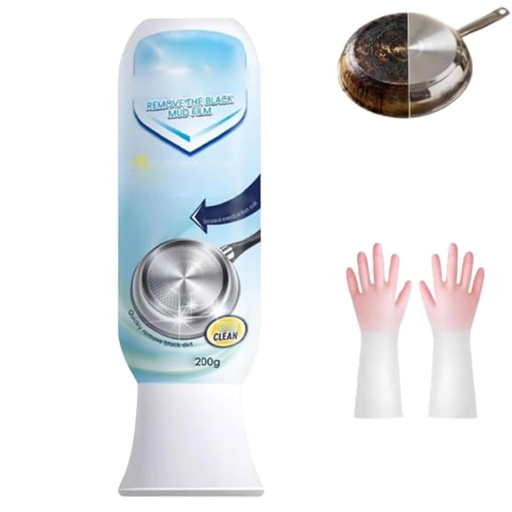 Remove Black Stain Remover for Pots & Pans,All Purpose Pot Cleaner For Bottom of Pans,Easy Black Stain Removal for Cookware-No Damage to Pots & Pans,Heavy Duty Oil Stain Remover (1PC)