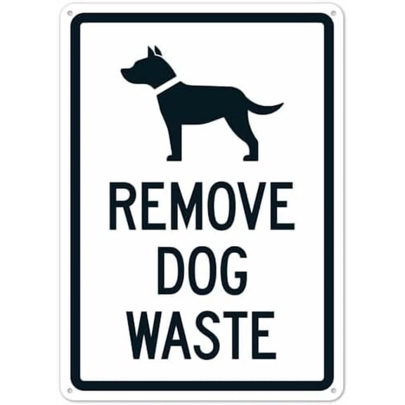 Remove Dog Waste Sign Facility Safety Signs Metal Tin Sign 8x12 Inch Clear Warning for Home & Busines
