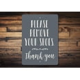thumbnail image 1 of Remove Shoes Novelty Decor, Metal Wall Sign - 10x14 Inches, 1 of 4