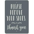 thumbnail image 1 of Remove Shoes Sign, Entryway Decor, Entryway Sign, Mud Room Sign, Please Take Off Shoes Sign, Back Door Decor, Quality Aluminum 8" X 12" inch Metal Sign., 1 of 5