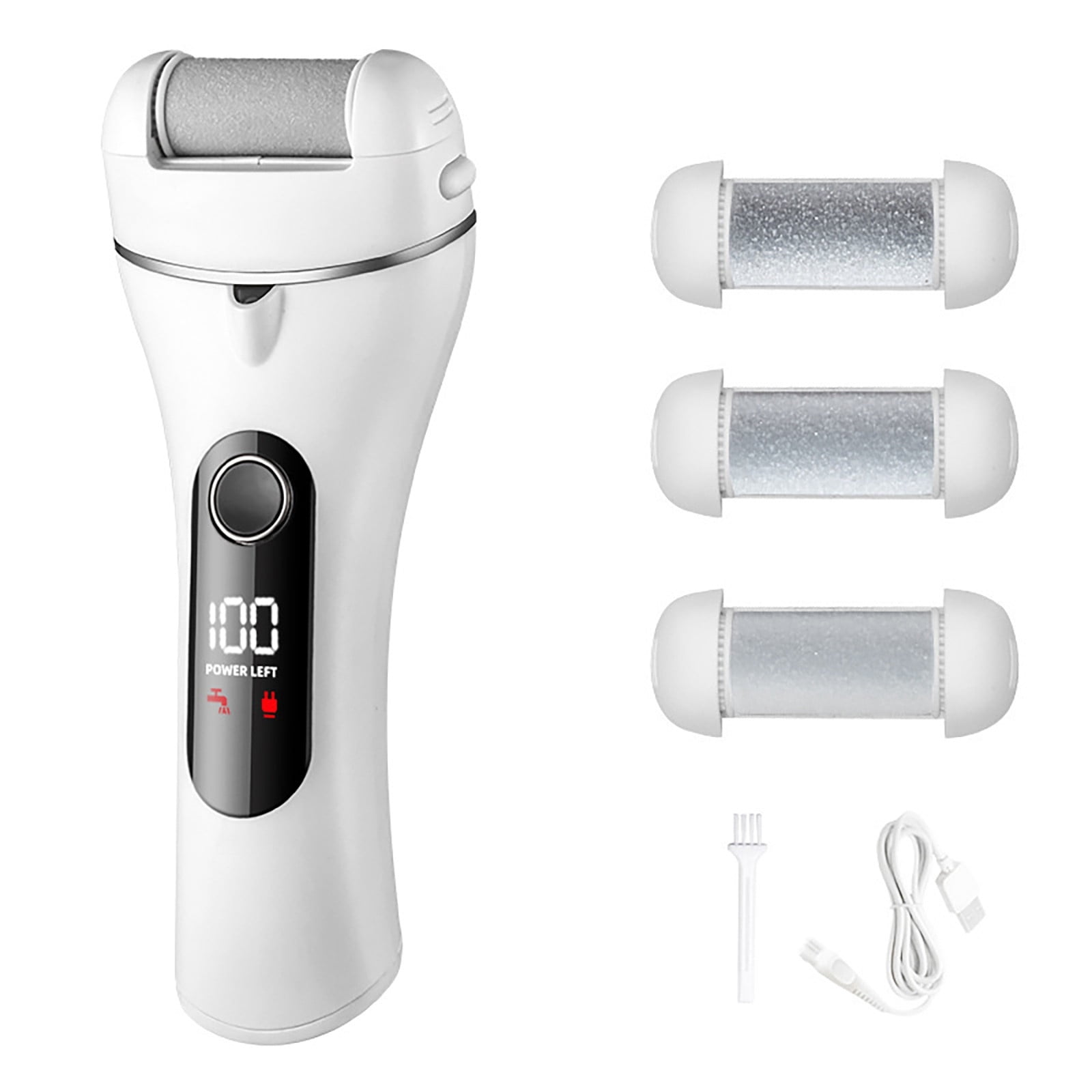 Remover For Feet Rechargeable Cordless Pedicure With Multiple Roller Heads