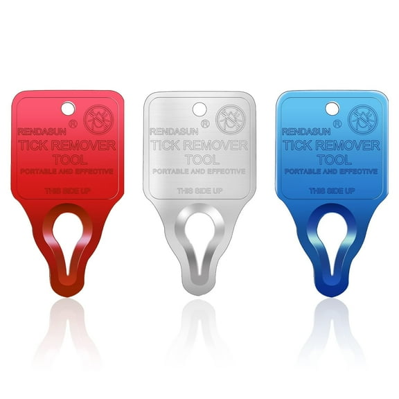 Tick Remover Tool, Tick Removal Tool Suitable for Pets, and Highly Essential Tick Remover Tool for Portable Outdoor Living, 3 Pack (Silver, Red, Blue)