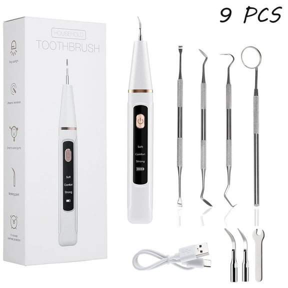 Remover for Teeth, Electric Dental Calculus Remover Teeth Cleaning Kit with 4 Remover Tool & 3 Adjustable Modes Teeth Cleaner