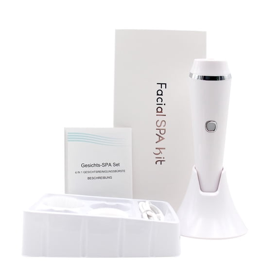 Removing Blackhead Multifunctional Cleansing Instrument,Electric Facial Cleansing Brush Set,Rechargeable Skincare Tool with 3 Interchangeable Heads for Deep Surface Cleansing and a Radiant Glow,Pink