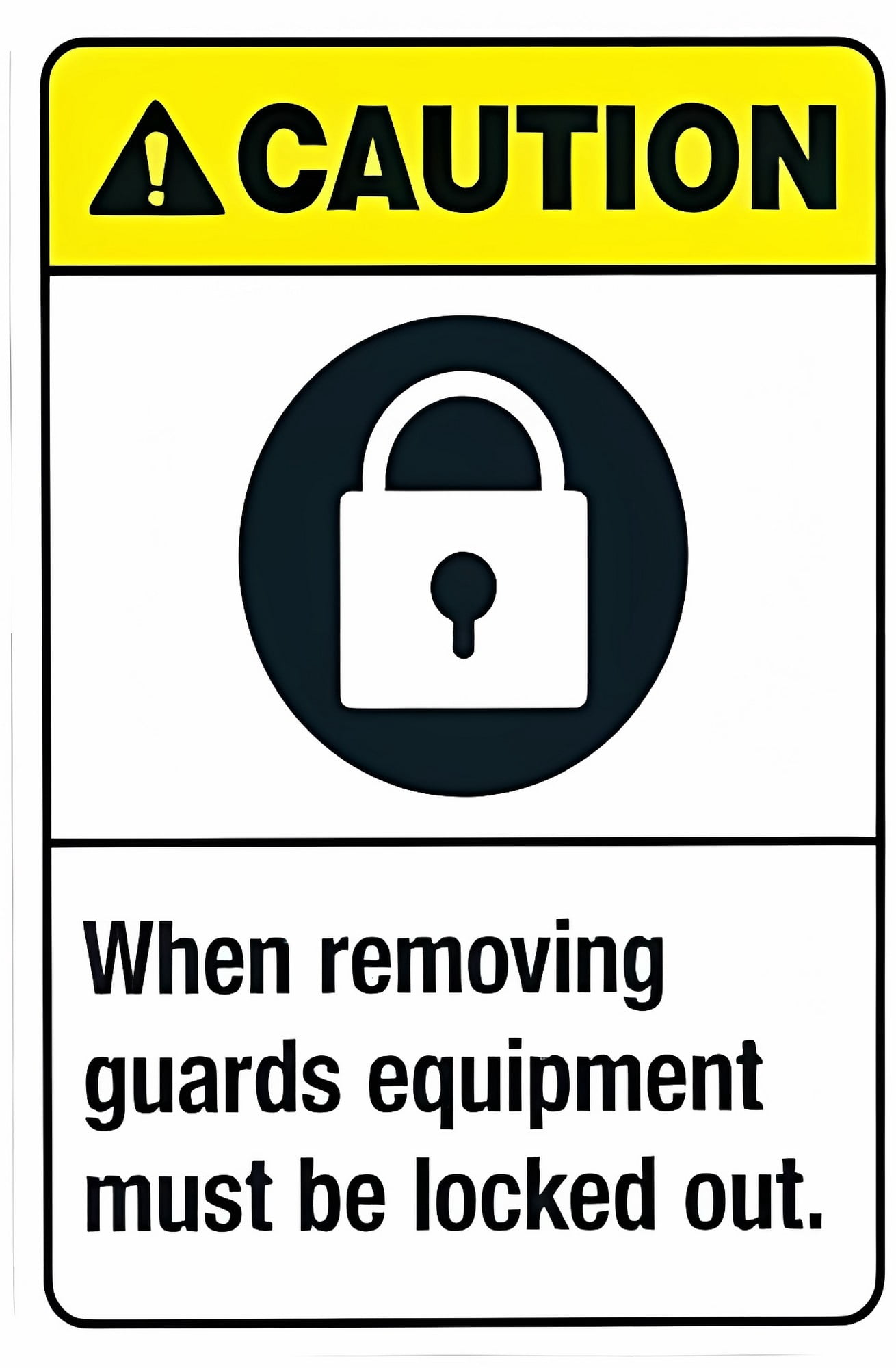 Sign Remove Utensils When Removing Guards Equipment Must Be Locked Out Warning Sign - 8
