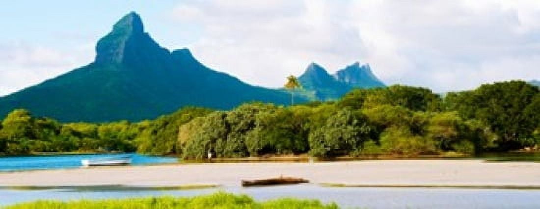 Rempart and Mamelles peaks Tamarin Bay Mauritius island Mauritius Canvas Art - Panoramic Images (30 x 12)