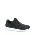 thumbnail image 1 of Remy-18 Women's Fashion Flat Glitter Light weight Lace Up Rubber Running Athletic Shoes ( Black, 8 ), 1 of 2