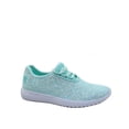 thumbnail image 1 of Remy-18 Women's Fashion Flat Glitter Light weight Lace Up Rubber Running Athletic Shoes ( Mint, 5 ), 1 of 2