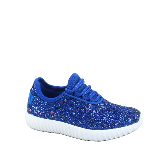 Remy-18 Women's Fashion Flat Glitter Light weight Lace Up Rubber Running Athletic Shoes