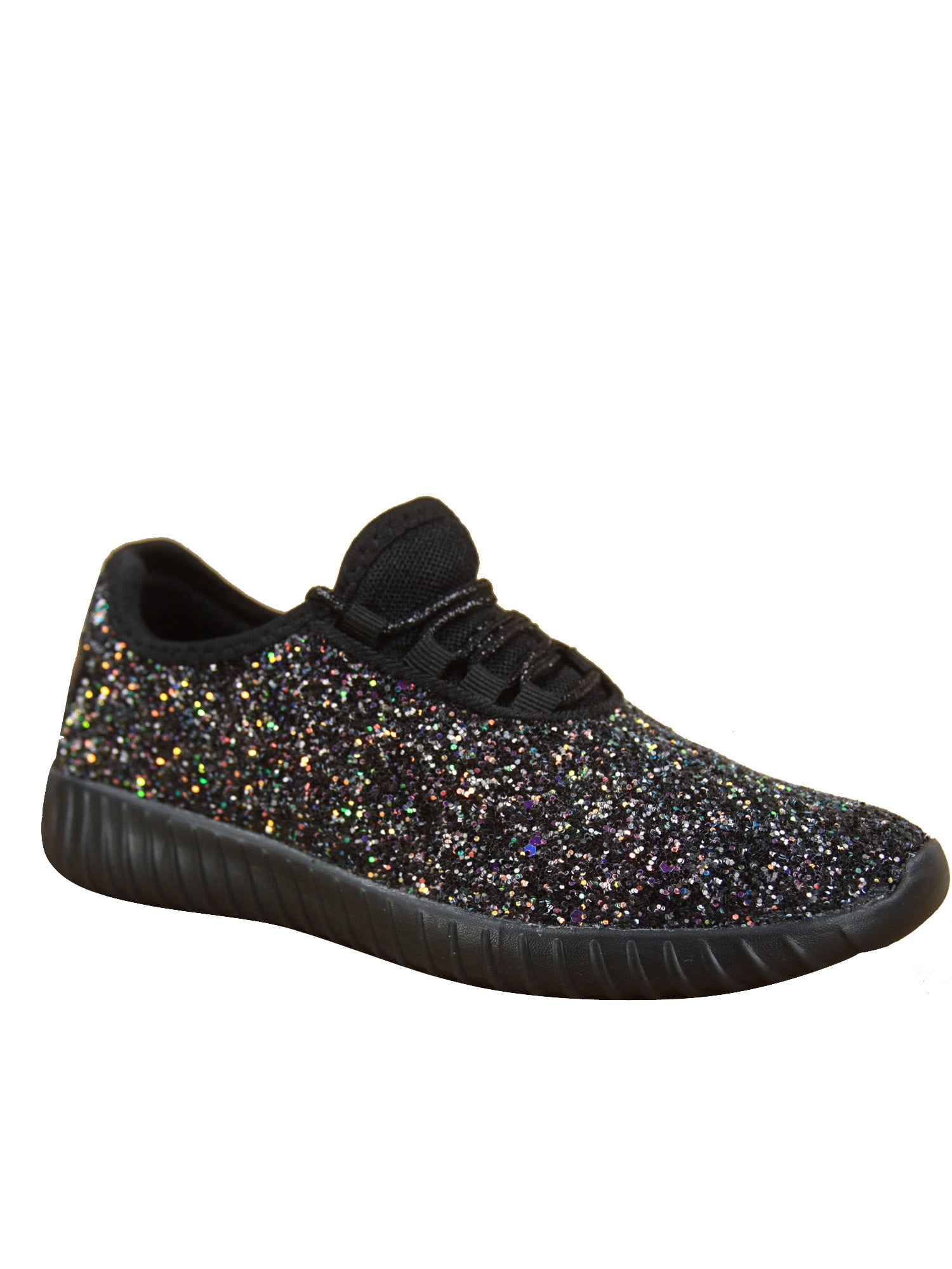 Forever Link Women's Remy-18 Glitter Fashion Sneakers - High Top Metallic Sneaker Booties With Side Zipper