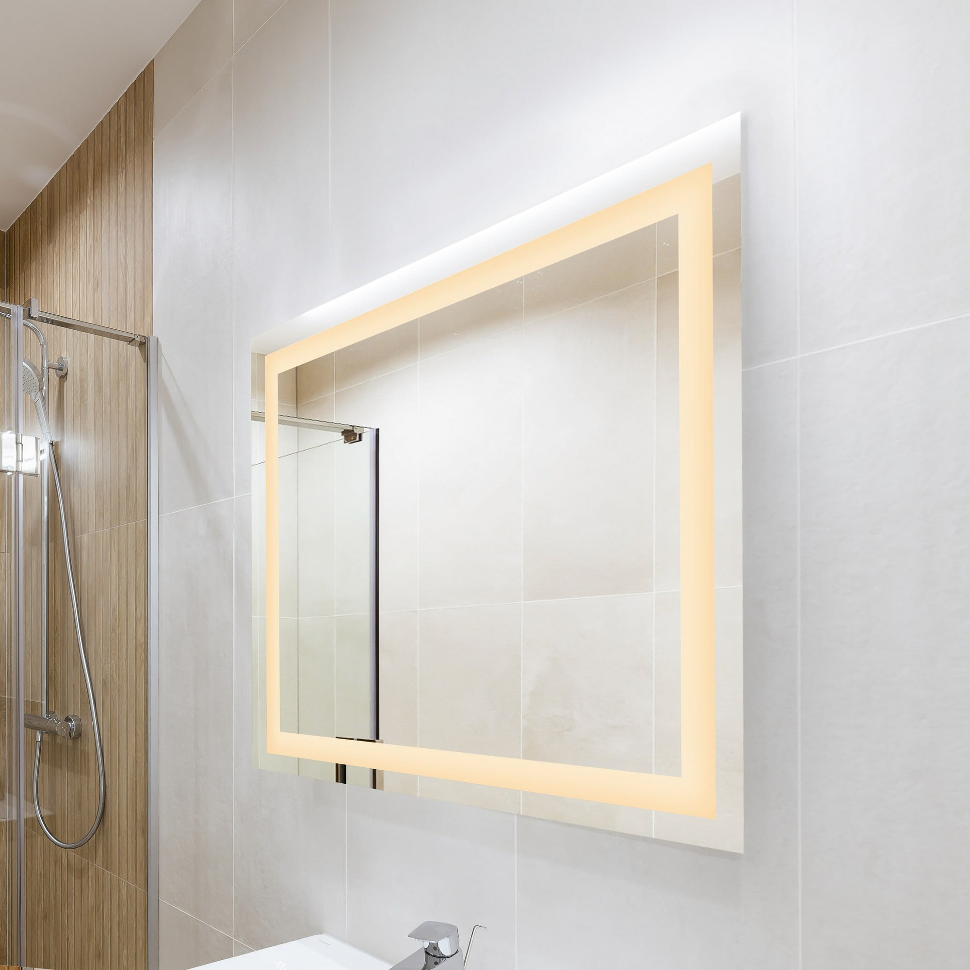 Remy 34.6" x 40.2" Anti-Fog Aluminum LED Bathroom Vanity Mirror with Smart Touch