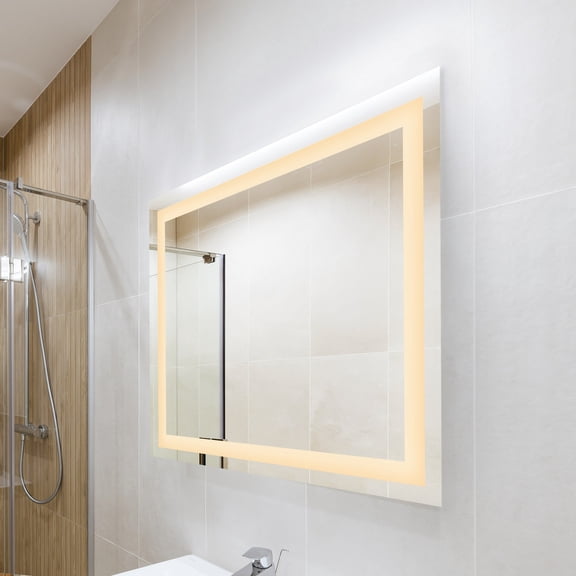 Remy 30 in. W x 36 in. H Large Rectangular Frameless Antifog Front-Lit Wall Bathroom Vanity Mirror with Smart Touch